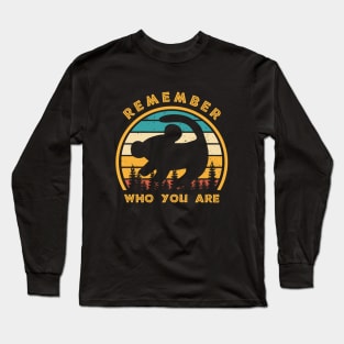 Remember Who You Are Vintage Lion Long Sleeve T-Shirt